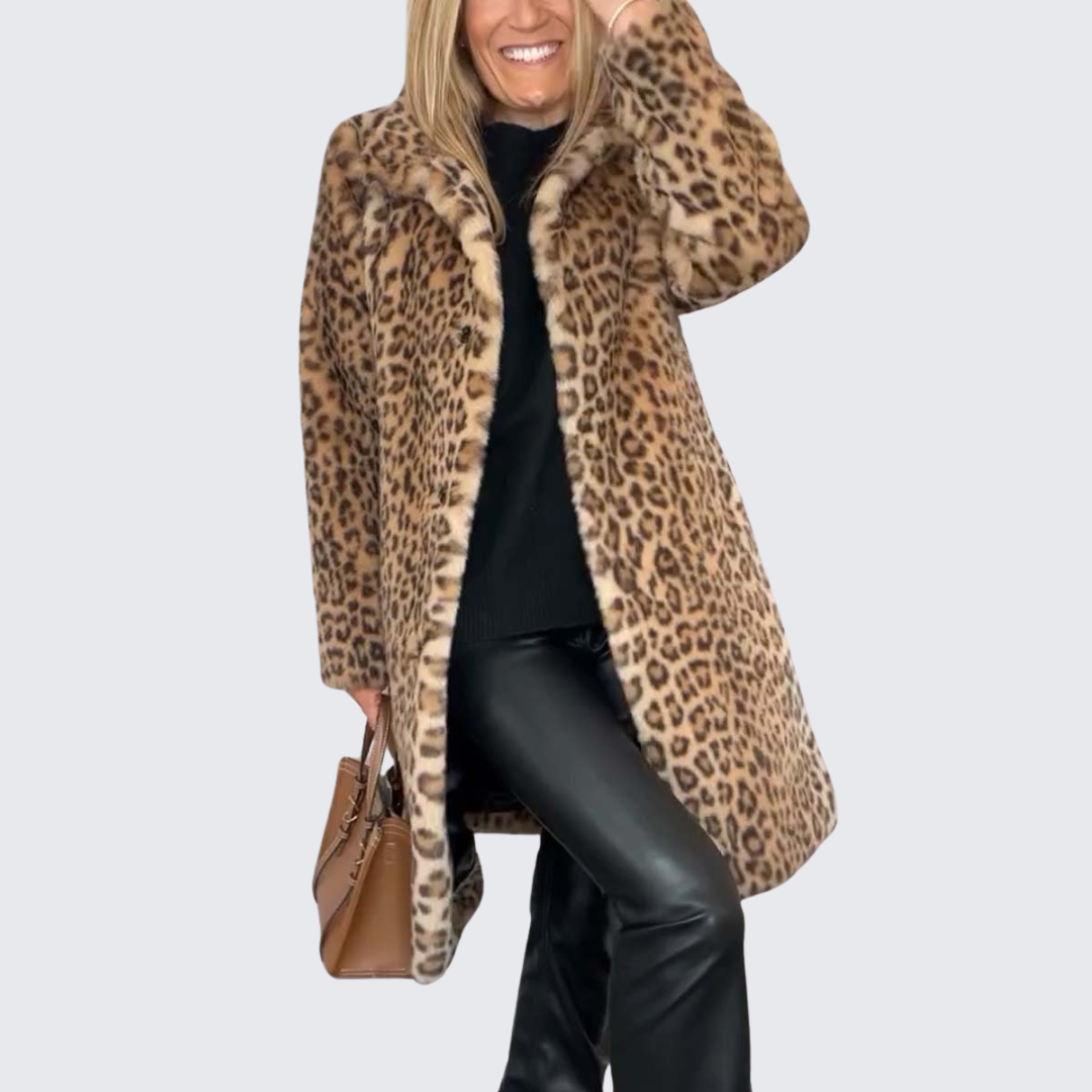 Leon - Coat with leopard print