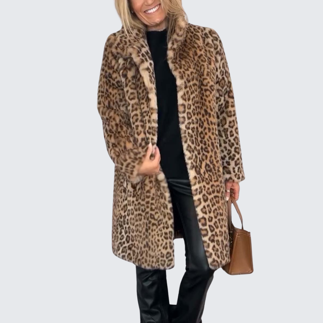 Leon - Coat with leopard print