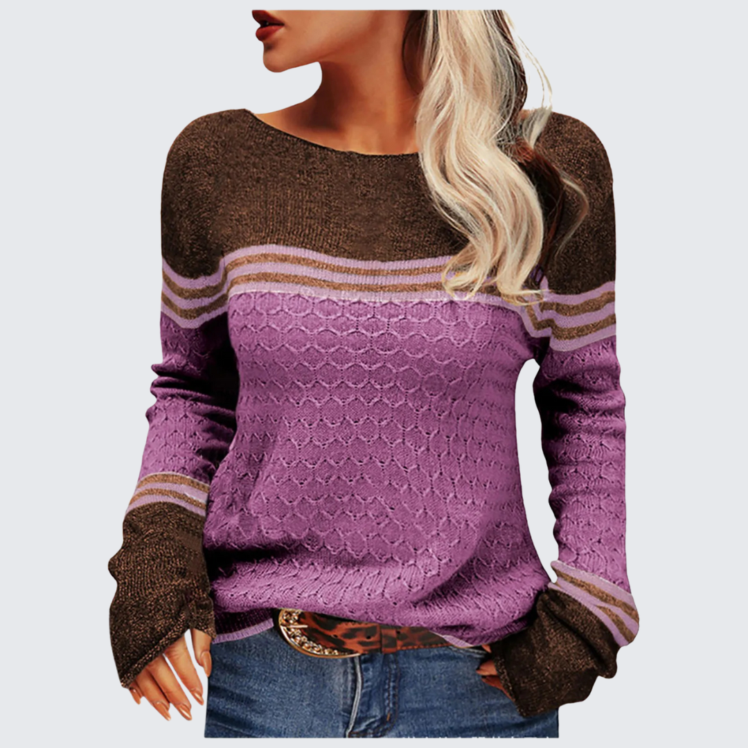 Ria™ | Casual striped knit jumper