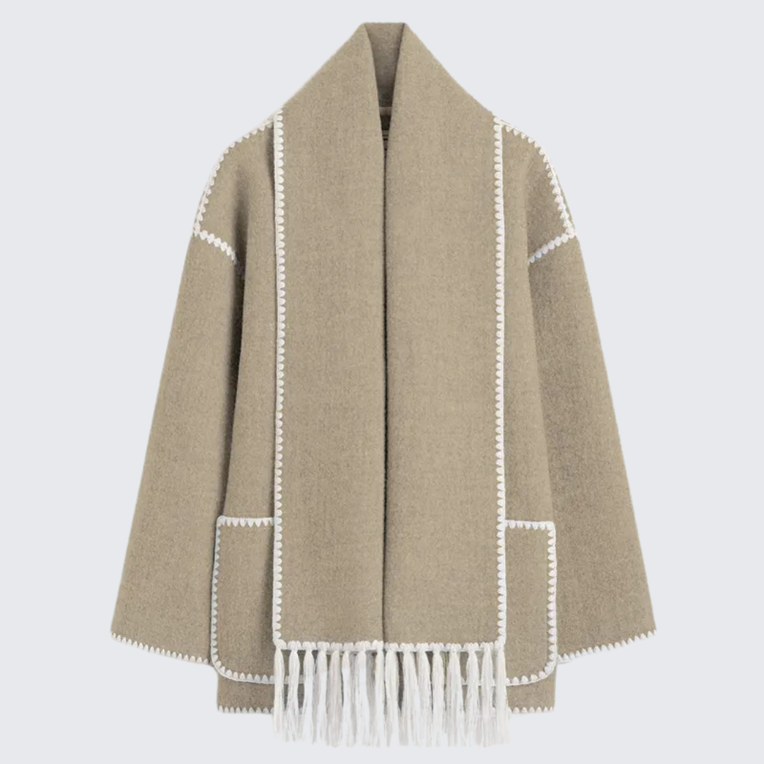 Denise - Jacket with fringed scarf