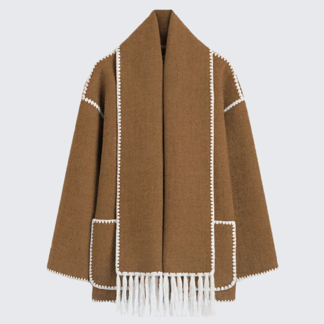 Denise - Jacket with fringed scarf