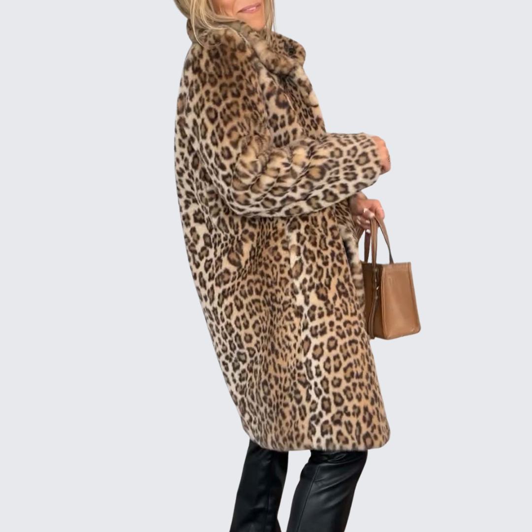 Leon - Coat with leopard print