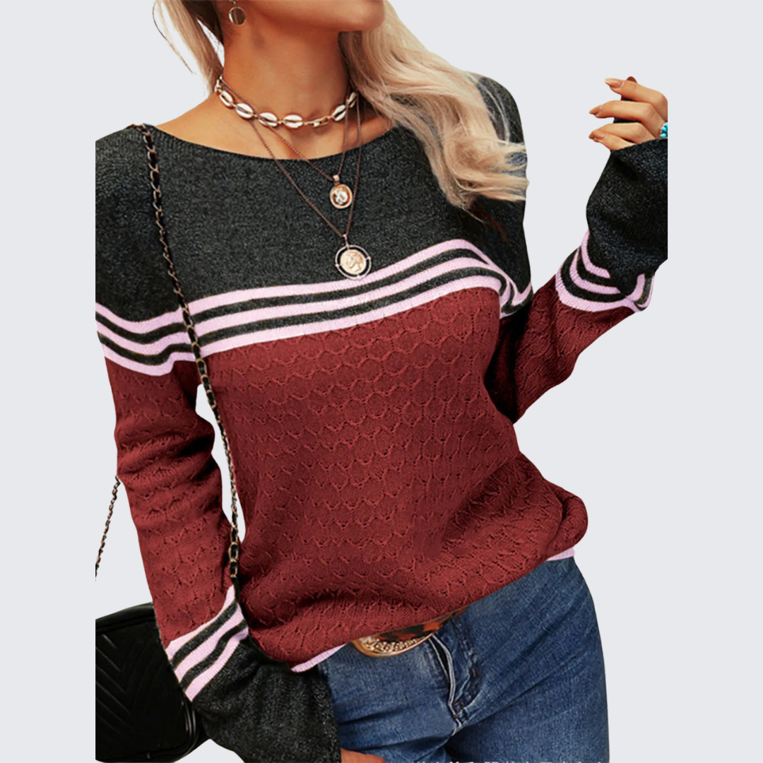 Ria™ | Casual striped knit jumper