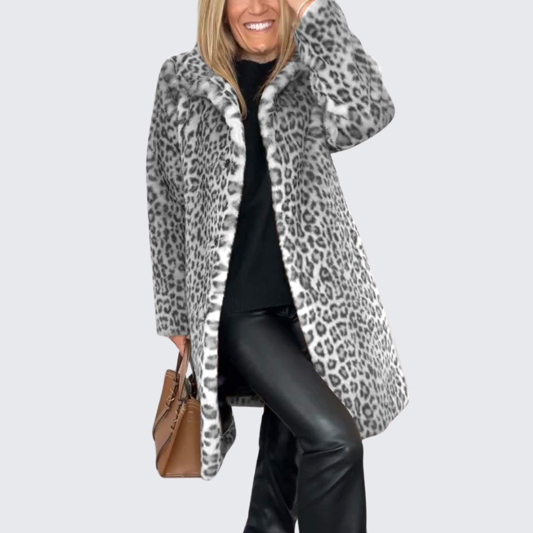 Leon - Coat with leopard print