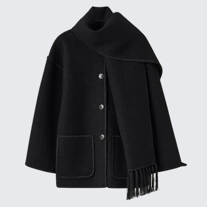 Denise - Jacket with fringed scarf