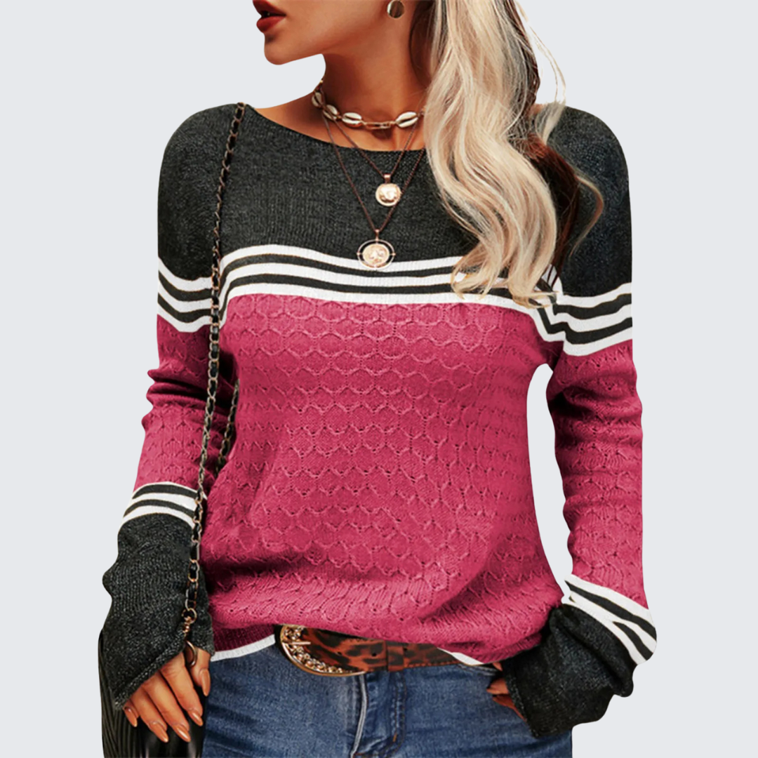 Ria™ | Casual striped knit jumper