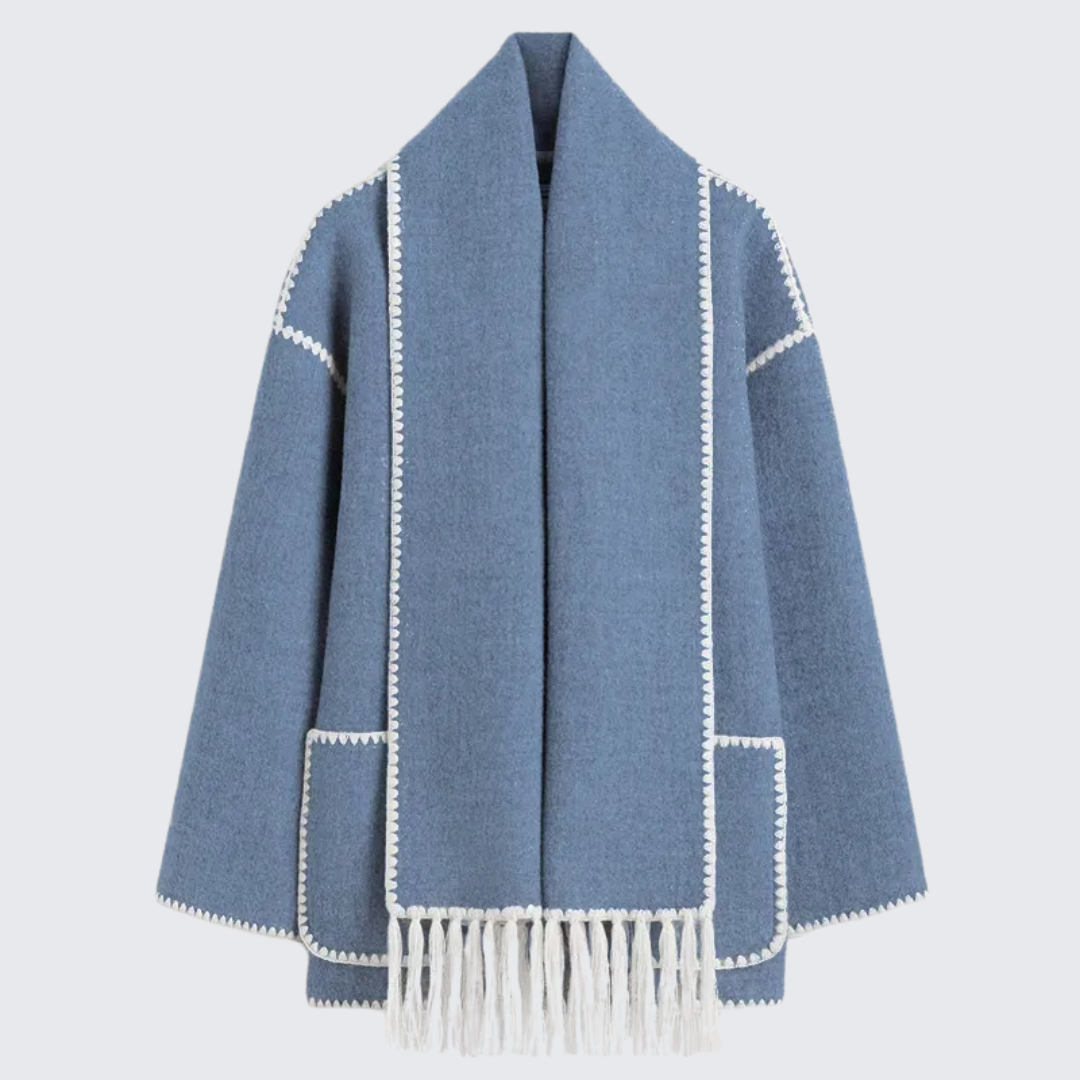 Denise - Jacket with fringed scarf