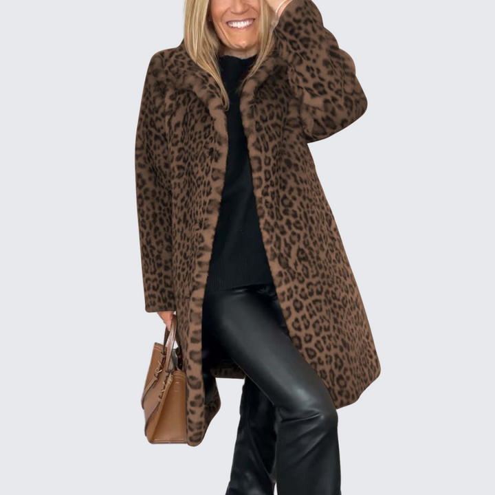 Leon - Coat with leopard print