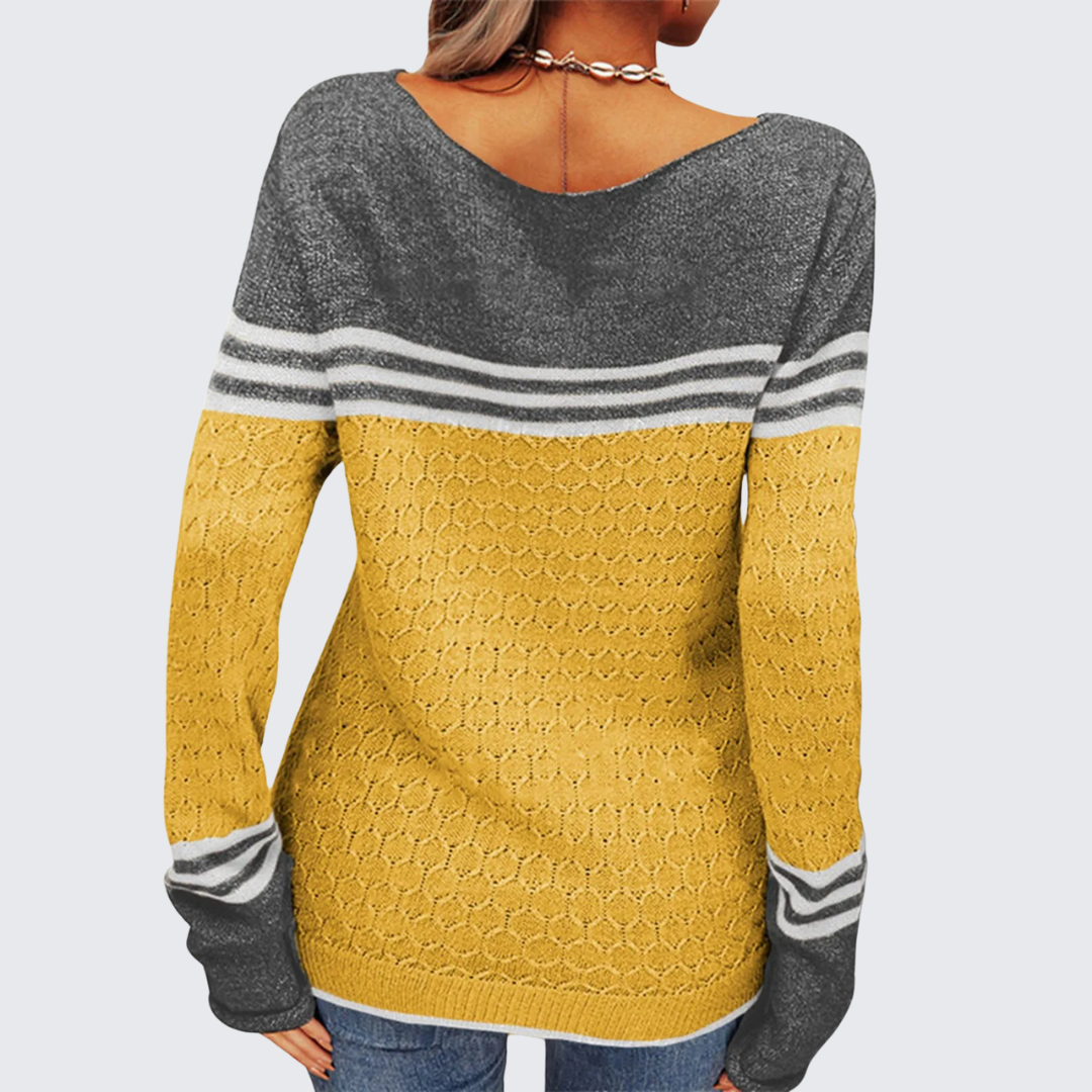 Ria™ | Casual striped knit jumper