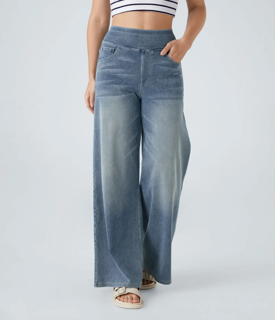 Eva | Elastic pants with high waist