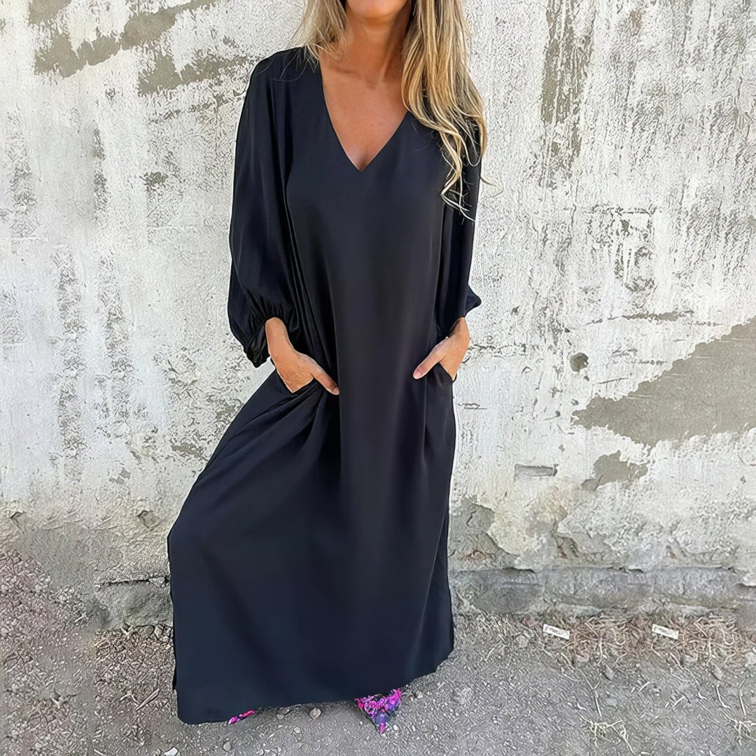 Long Boho Dress with Pockets