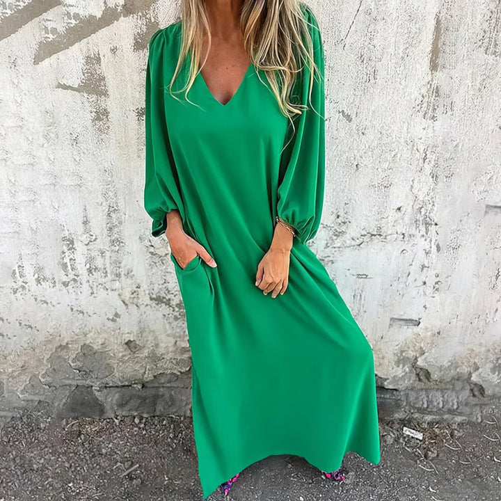 Long Boho Dress with Pockets